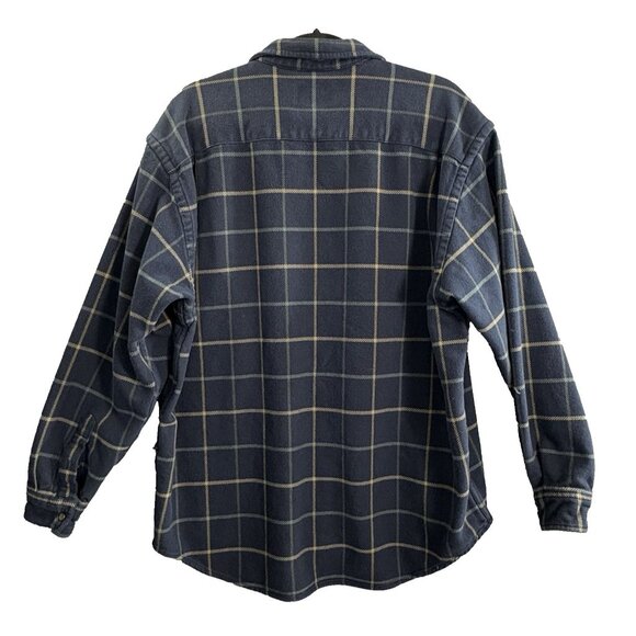 EDDIE BAUER Men Flannel Shacket Shirt Sz L Blue Checker Outdoors Versatile 30-4 - Picture 2 of 9